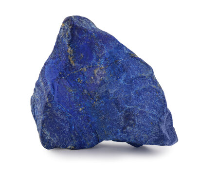 Natural lapis lazuli , sample isolated on white background.