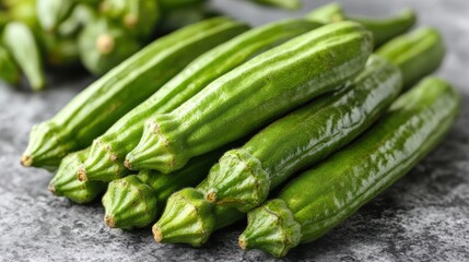 Fototapeta premium close up of okra isolated on a white background