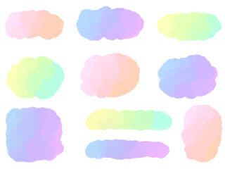 カラフルなグラデーションの吹き出し素材