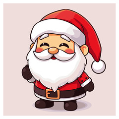 A cute lovely adorable hand-drawn Santa Claus cartoon illustration