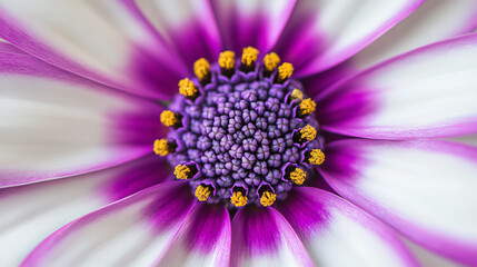 Obraz premium Close-up Macro Photo of Purple and White Osteospermum Flower