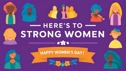Fototapeta premium Celebrating Diverse Strong Women Happy Womens Day
