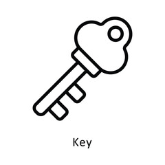 Key Vector Outline Icon. Eps 10 file 