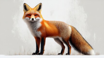Obraz premium illustration of a fox isolated on a white background fox