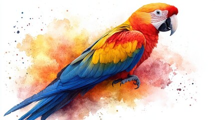 Obraz premium illustration of a parrot isolated on a white background parrot