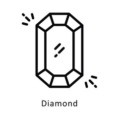 Diamond Vector Outline Icon. Eps 10 file 