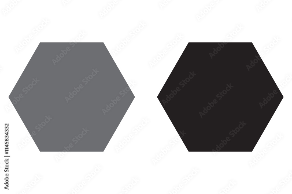 Poster hexagon icon of vector geometry hexagonal six sided polygon hexagon line