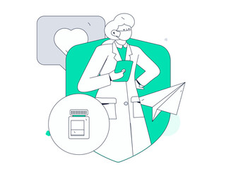 Medical characters fighting the epidemic flat vector concept operation hand drawn illustration
