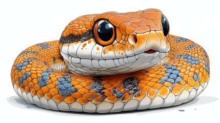 Fototapeta premium illustration of a snake isolated on a white background snake