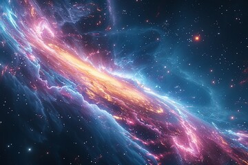 Obraz premium immersive AI-generated cosmic backgrounds with radiant, dynamic color transitions,