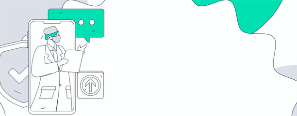 Medical characters fighting the epidemic flat vector concept operation hand drawn illustration
