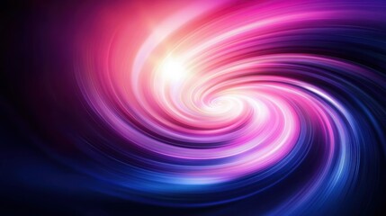 A vibrant swirl of colors in shades of pink and blue, resembling a cosmic galaxy, featuring a luminous core that draws the eye.