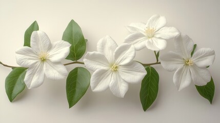 illustration of arabian jasmine flower isolated on a white background jasmine