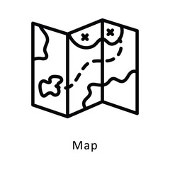 Map Vector Outline Icon. Eps 10 file 