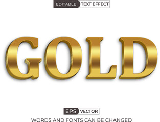 Editable gold text effect vector template