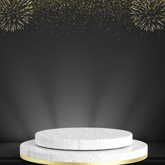 stage with spotlight on black background
