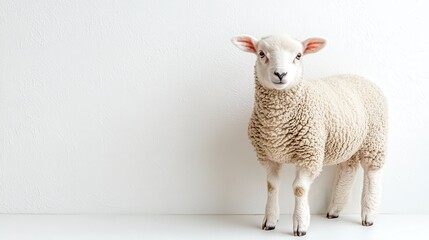 Fototapeta premium photo of a sheep isolated on a white background sheep