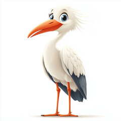 Cute Bird Stork Cartoon Vector Style © Idrees