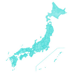 水彩風日本地図　Ai