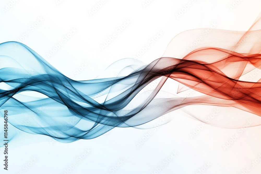 Poster colorful flowing waves create a dynamic abstract representation of movement and harmony at various a