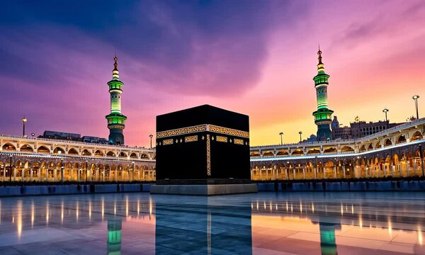 The Holy Kaaba in Mecca, Saudi Arabia