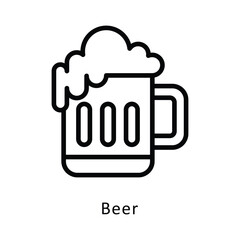 Beer Vector Outline Icon. Eps 10 file 