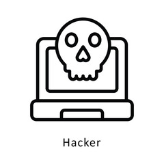  Hacker Vector Outline Icon. Eps 10 file 