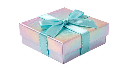 Obraz premium gradient gift box fluid holographic Iridescent 3d render icon isolated on transparent background cutout