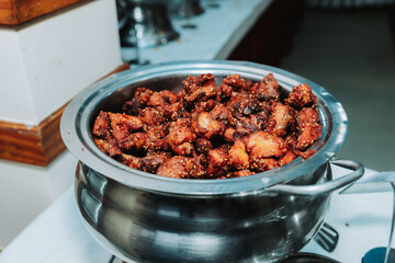 Roasted Chicken with Sesame on the Dish