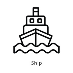Ship  Vector Outline Icon. Eps 10 file 