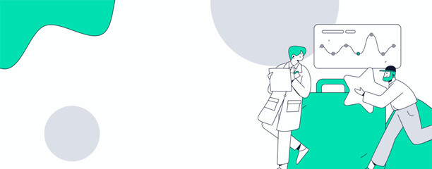 Medical characters fighting the epidemic flat vector concept operation hand drawn illustration
