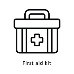 First Aid Kit  Vector Outline Icon. Eps 10 file 