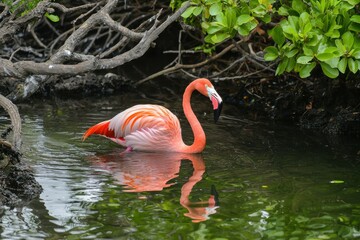 Fototapeta premium Galapagos Flamingo Wading