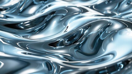 Abstract wave patterns with shiny reflections