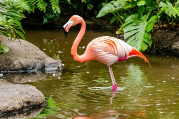 Fototapeta premium Galapagos Flamingo Wading