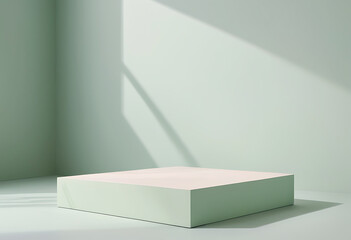 3d rendered Pedestal Podium on the floor geometric shapes Platforms for product presentation