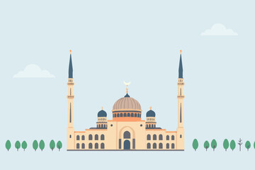 mosque, architecture, religion, dome, india, minaret, monument, landmark, culture, islam, ramadan, outdoors, illustration, celebration, vector, isolated, symbol, flat, silhouette, temple,