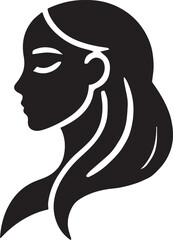 people head minimal Silhouette pure black icon with white background