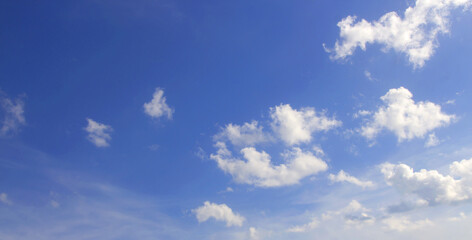 Blue sky white clouds nature background