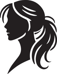 people head minimal Silhouette pure black icon with white background