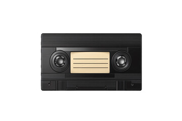 Fototapeta premium Retro cassette tape isolated on transparent background.