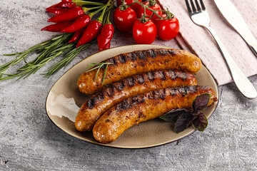 Grilled meat sausages with spices