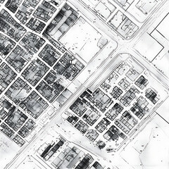 Fototapeta premium Urban Aerial Perspective: Detailed City Map