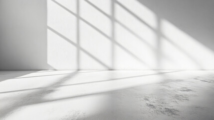 Bright white office background with shadows creating modern aesthetic