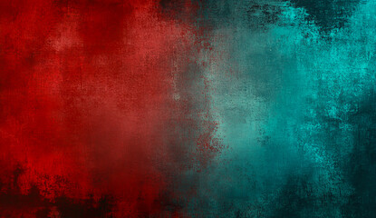 Obraz premium Abstract red and cyan background with a dark texture.