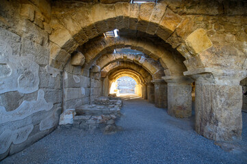 Fototapeta premium The ruins of the ancient city of Tripolis in Denizli Province, Turkey