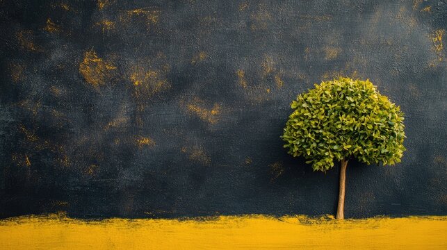 Trust Building Concept with Tree Visual on Blackboard Background for Business Growth and Development Themes