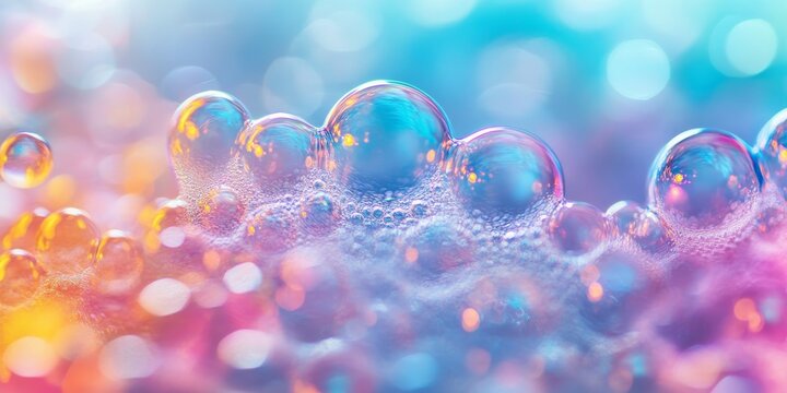 Detergent bubbles forming prior to washing highlight the cleaning process. The detergent bubbles are essential for effective cleaning, showcasing the importance of detergent in laundry.