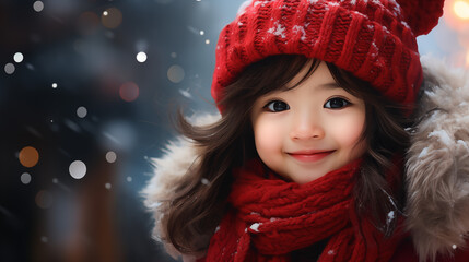 한 겨울 따듯한 미소의 소녀 Girl with a Warm Smile in the Winter