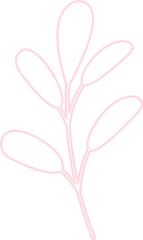 Abstract Plant And Leaves Element Outline